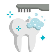 Removing Tartar or plaque vector color icon design, Dentistry symbol, Healthcare sign, Dental instrument stock illustration, Brushing the Teeth concept