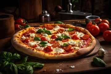 Obraz na płótnie Canvas Image of pizza food. Generative AI