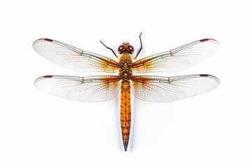 Isolated common dragonfly on white background, Generative AI