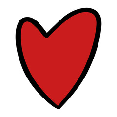 Red heart cartoon icon love concept.