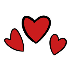 Obraz premium Three red heart love