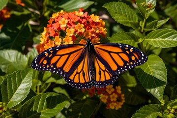Beautiful Monarch Butterfly on Flower
