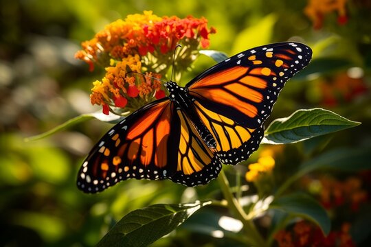 Beautiful Monarch Butterfly on Flower