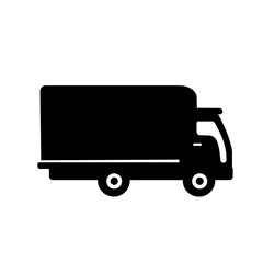 Delivery truck sign icon in flat style van vector image