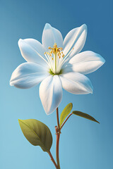 Fototapeta premium white Platycodon flower Generative AI