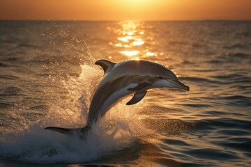 Playful Dolphin Jumping out of the Water
