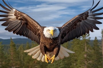 Obraz premium Mighty Bald Eagle Soaring in the Sky