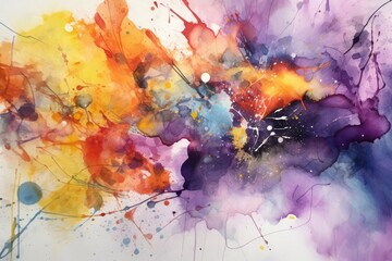 abstract watercolor painting with bold brushstrokes and splashes of color, capturing the energy and spontaneity of the creative process - Generative AI