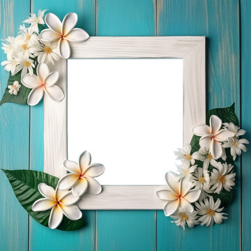Frame With Tropical Flowers
