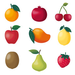 fruits and berries illustration for summer