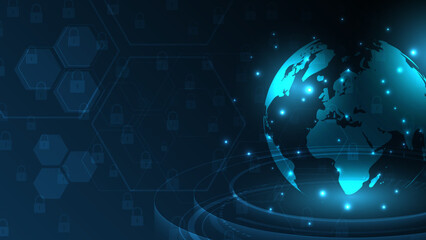 Global network connection World map abstract technology background global business innovation concept