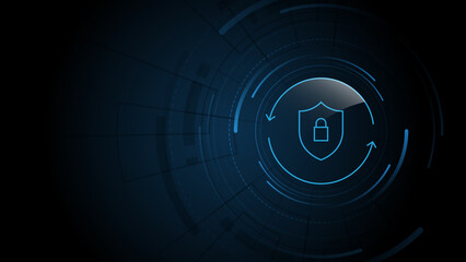 Network protection concept on abstract technology background. Protection data security concept. Cybersecurity digital Protection system innovation concept.