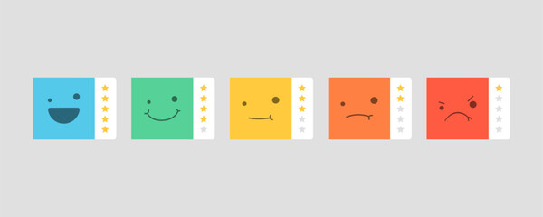 Feedback rating emotion face vector icon. These icons can be used on satisfaction meters and as feedback from respondents.