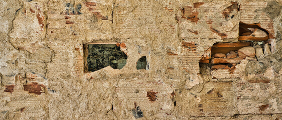 Mauer - Backstein - Steine - Ziegel - Hintergrund - Wall - Background - Brick - Stones - Decay -...