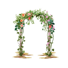 arc floral decoration concept romantic frame wedding card