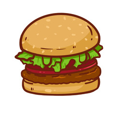 Tasty hamburger cartoon