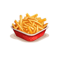 french fries vector illustration in a buck paper