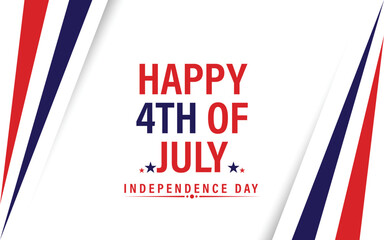 Vector 4th of July independence day  banner design with American flag decoration