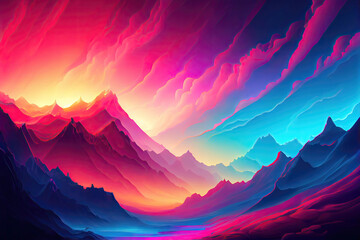 Abstract colorful landscape background wallpaper design (Generative AI)