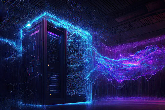 Abstract IT cloud server technology computer (Generative AI)