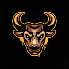 Bull head mascot logo design