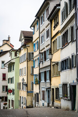 Obraz premium Narrow lane, , Old Town, Zurich, Switzerland