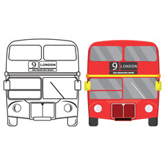 london red bus vector illustration isolated on white background