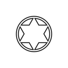 Star icon in a circle line art element isolated. Vector element, Graphic design tattoo.