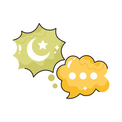 Eid Message doodle vector outline icon. EPS 10 file