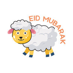 Lamb  doodle vector outline icon. EPS 10 file