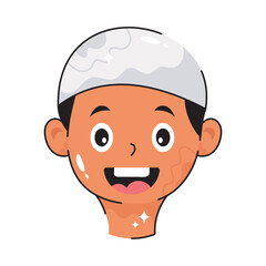 Boy doodle vector outline icon. EPS 10 file