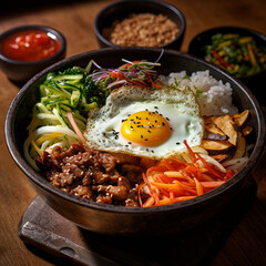 Bibimbap (Mixed Rice with Meat and Assorted Vegetables)