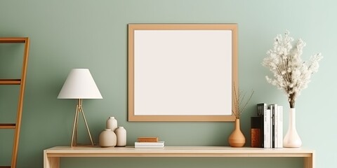 Empty picture frame ready for photo. Generative AI
