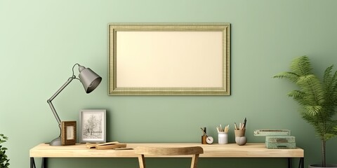 Empty picture frame ready for photo. Generative AI