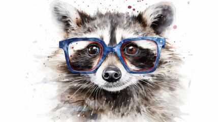 Raccoon Chic: A Spectacled Stunner, Generative AI