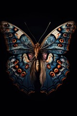 Obraz na płótnie Canvas A Brown Butterfly Pollinator: Nature's Artistic Invertebrate Symmetry. Generative AI