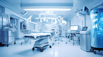 operating room interior with modern equipment. Generative AI