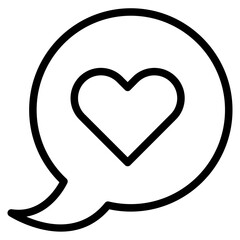 speech bubble with heart line