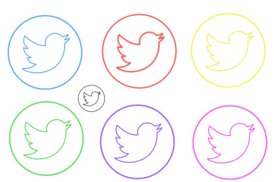 Twitter symbol logo Png SVG file download|set of icons of popular social media platform twitter