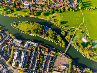 Fototapeta Aerial view of Reading, a large town on the Thames and Kennet rivers in southern England obraz