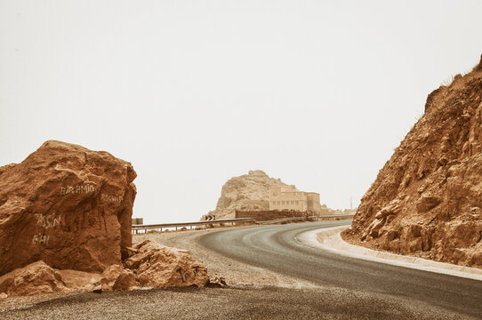 Winding mountain road, Atlas, Morocco