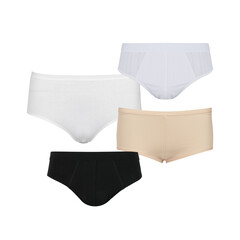 Set of underwear without pattern with cut out isolated on transparent background