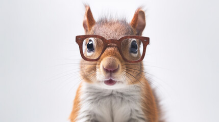 Fototapeta na wymiar The Spectacled Squirrel: A Captivating Visionary. Generative AI