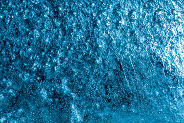 air bubbles trapped in the frozen water