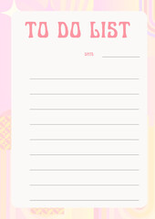 Notebook page, To do list. Digital illustration.