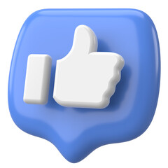 Like button. Like icon. 3D illustration.