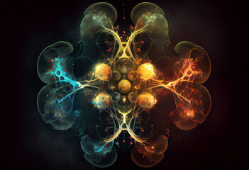 Obraz premium Science Molecule, Model Structure Generative AI