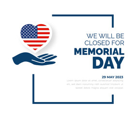 Memorial Day social media post banner, Background or typography design. Remember and Honor. National American holiday illustration. Vector Memorial day greeting card or background design.