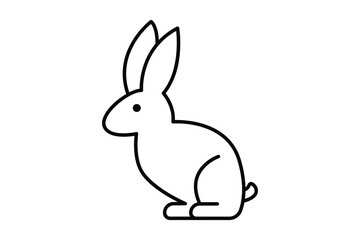 Rabbit icon illustration. Line icon style. icon related to pet. Simple vector design editable
