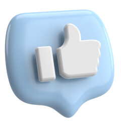 Like icon. Like button. 3D illustration.